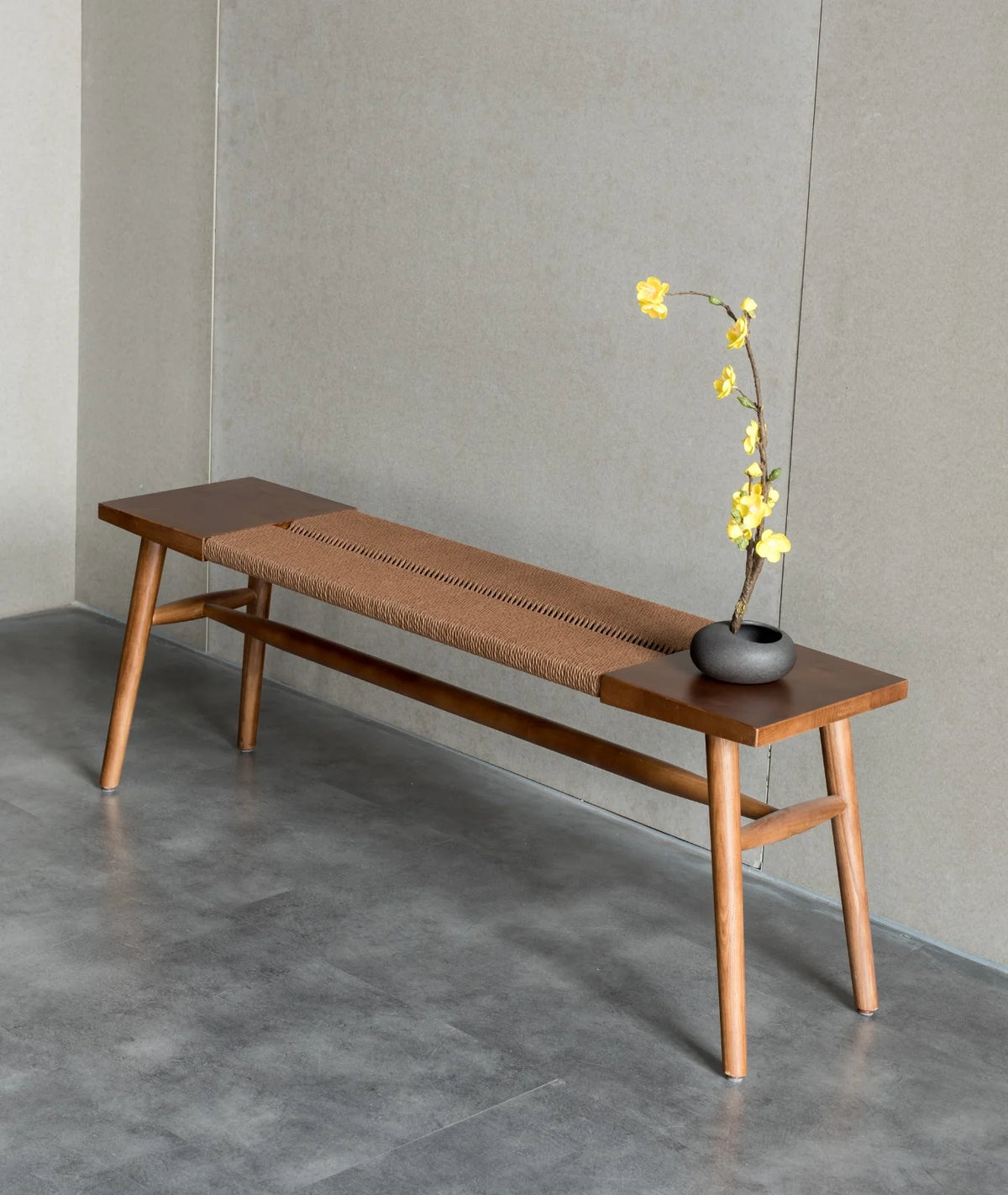 Japandi Rope Woven Dining Bench