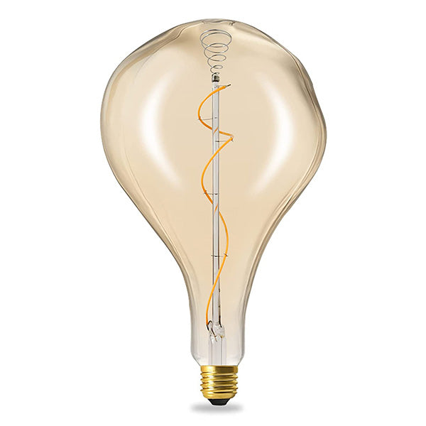 A165 Organic Shape Amber Glass E27 Light Bulb