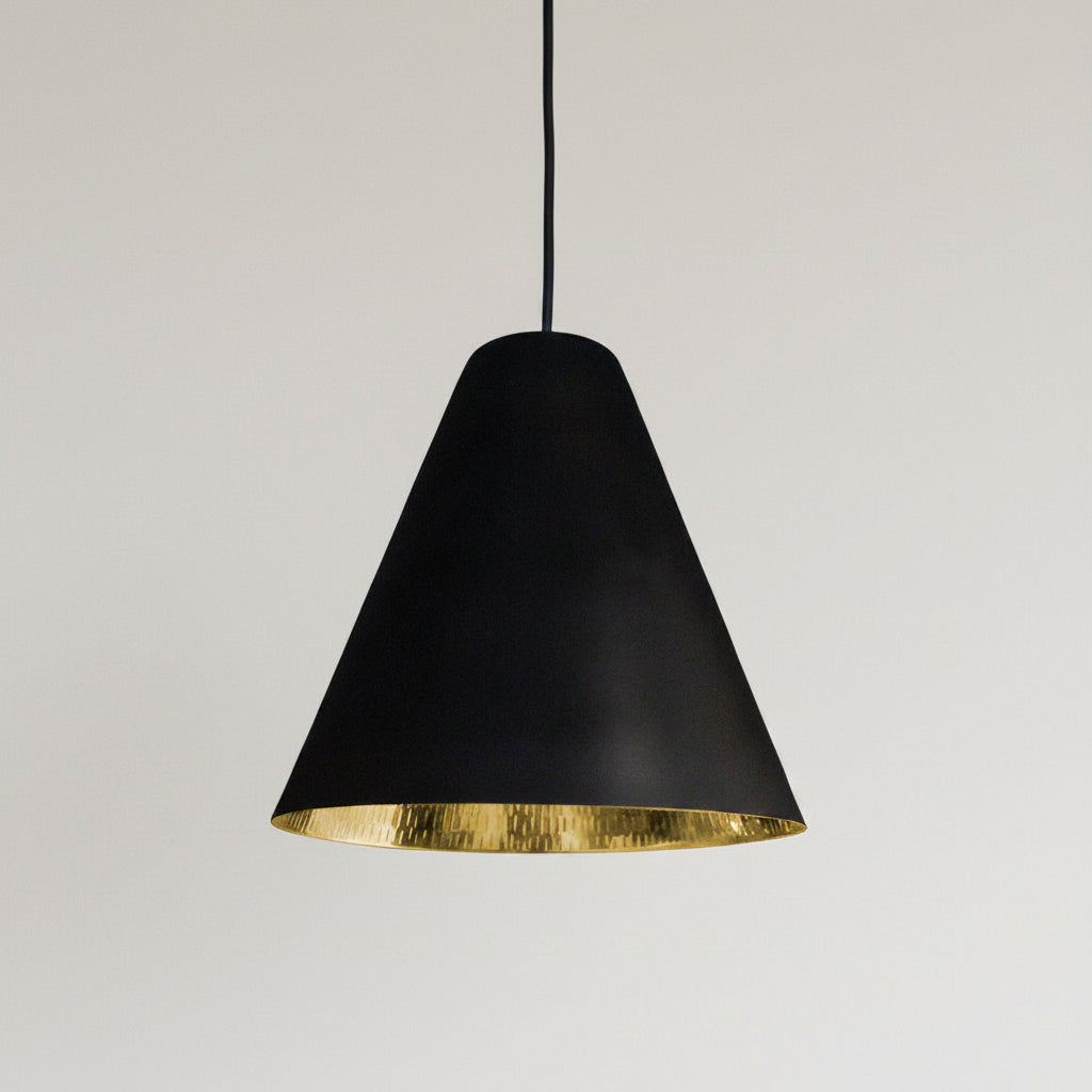 Black and brass pendant light
