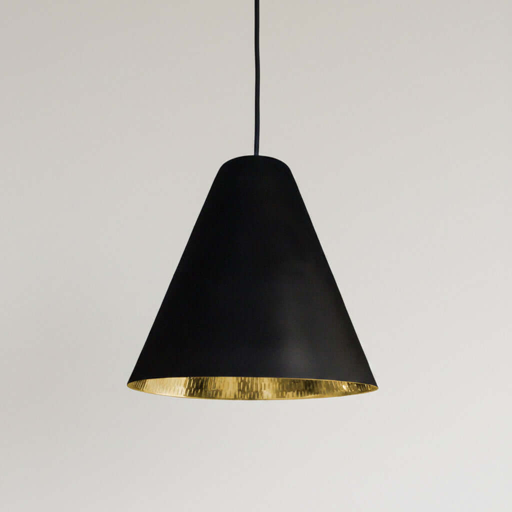Black and brass pendant light