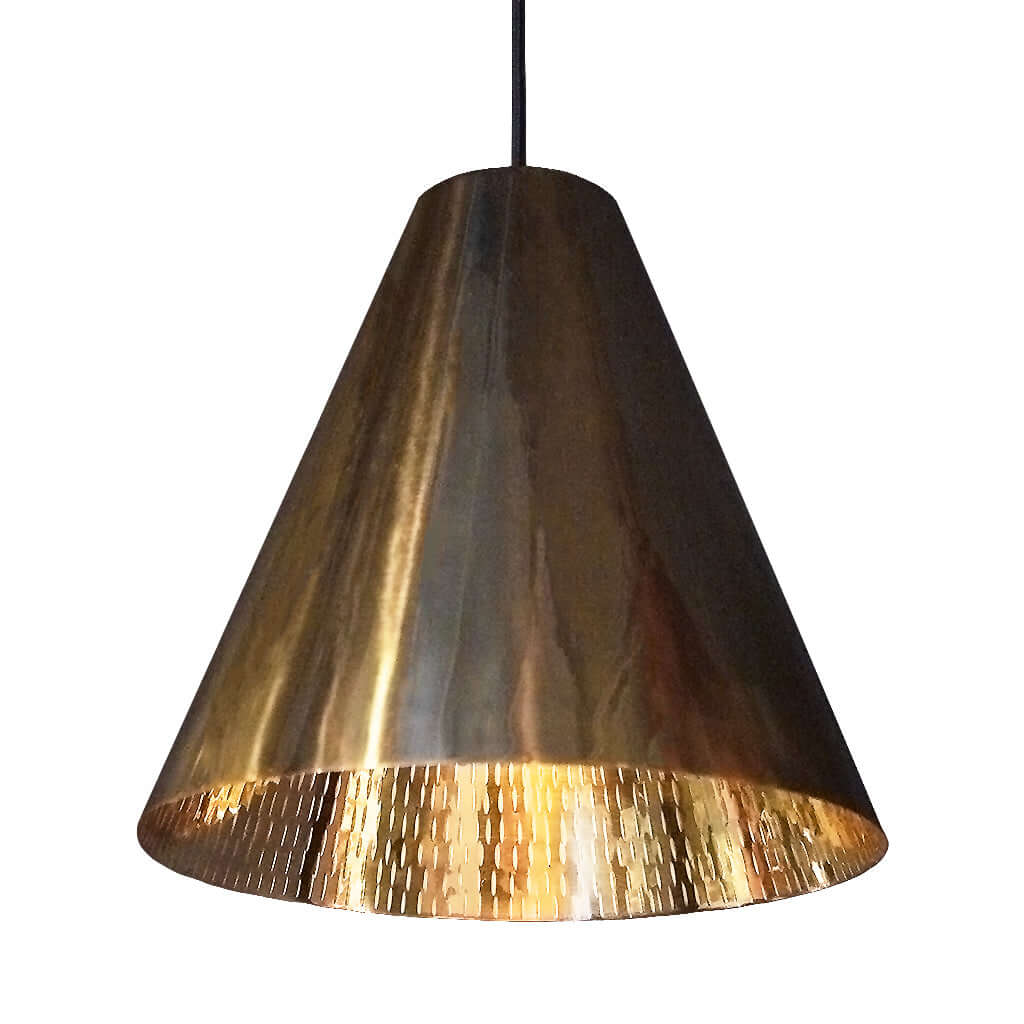Brass pendant lamp on a white background