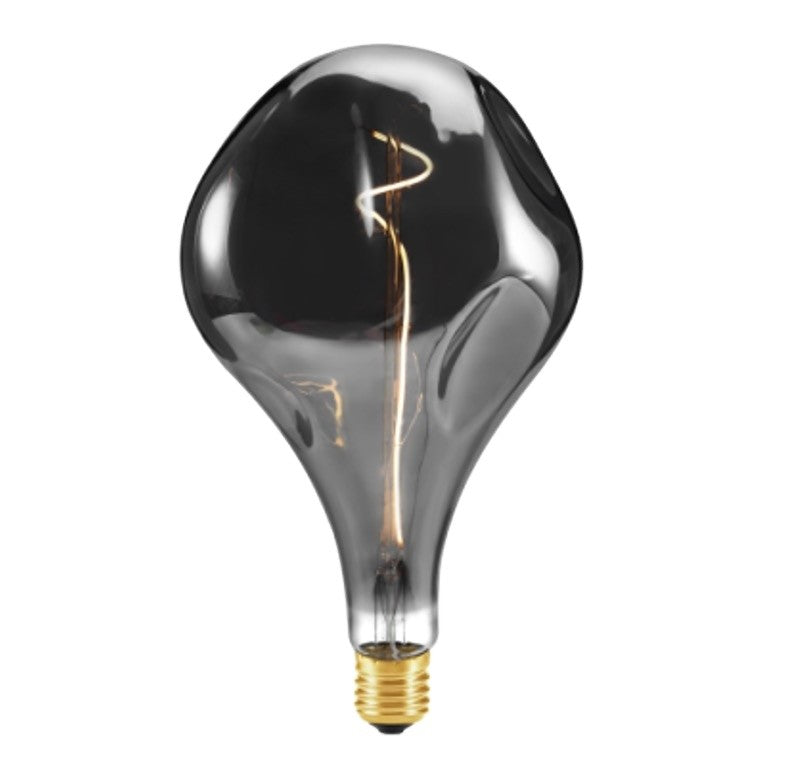 A165 Organic Shape Smoke Grey Glass E27 Light Bulb