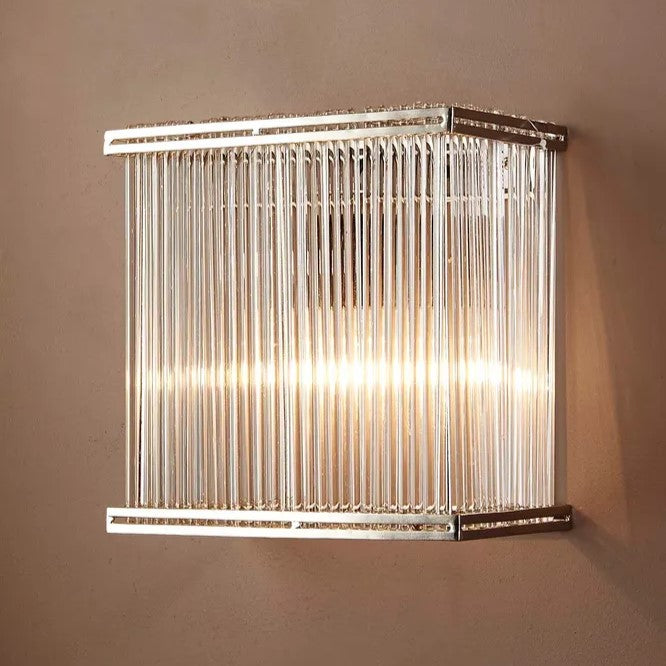 Glass and nickel silver wall light