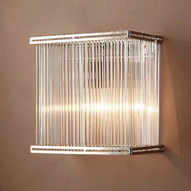 Glass and nickel silver wall light