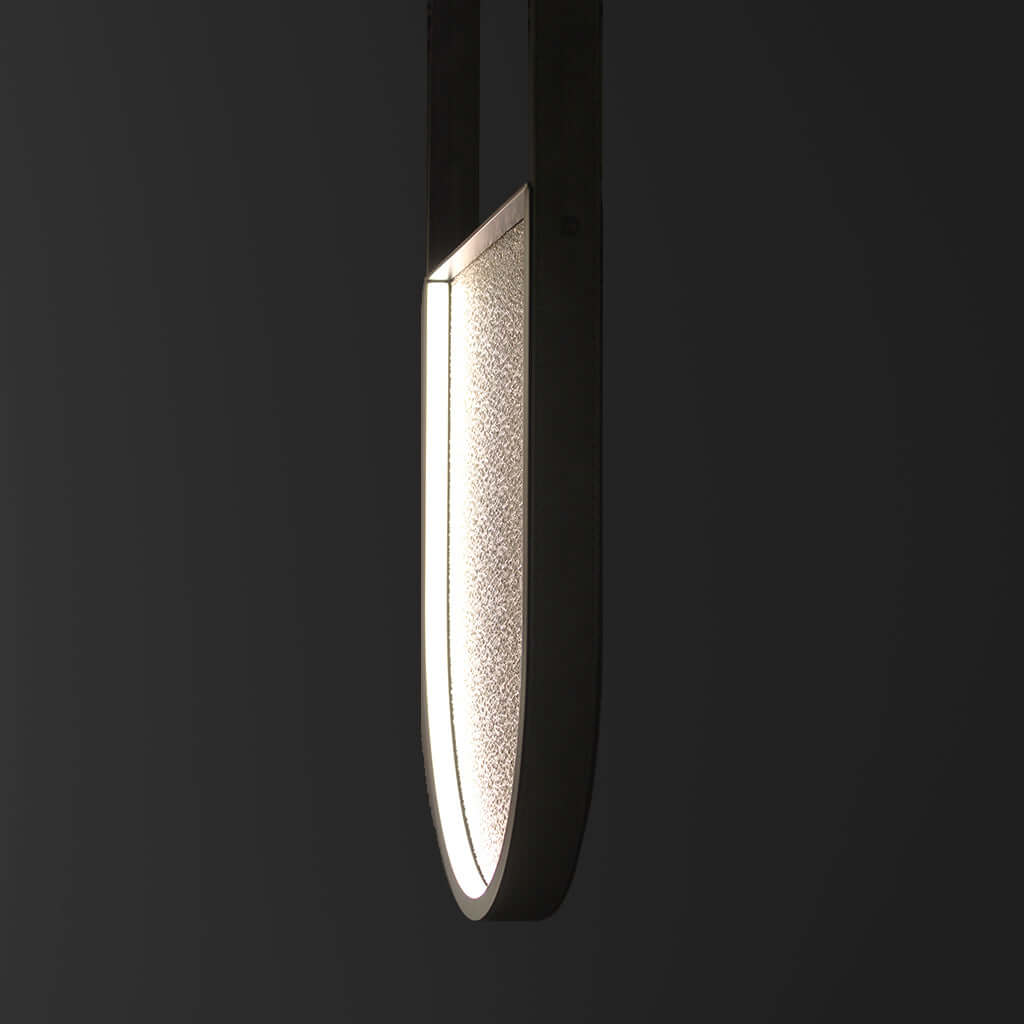 Modern pendant light fixture on a black background