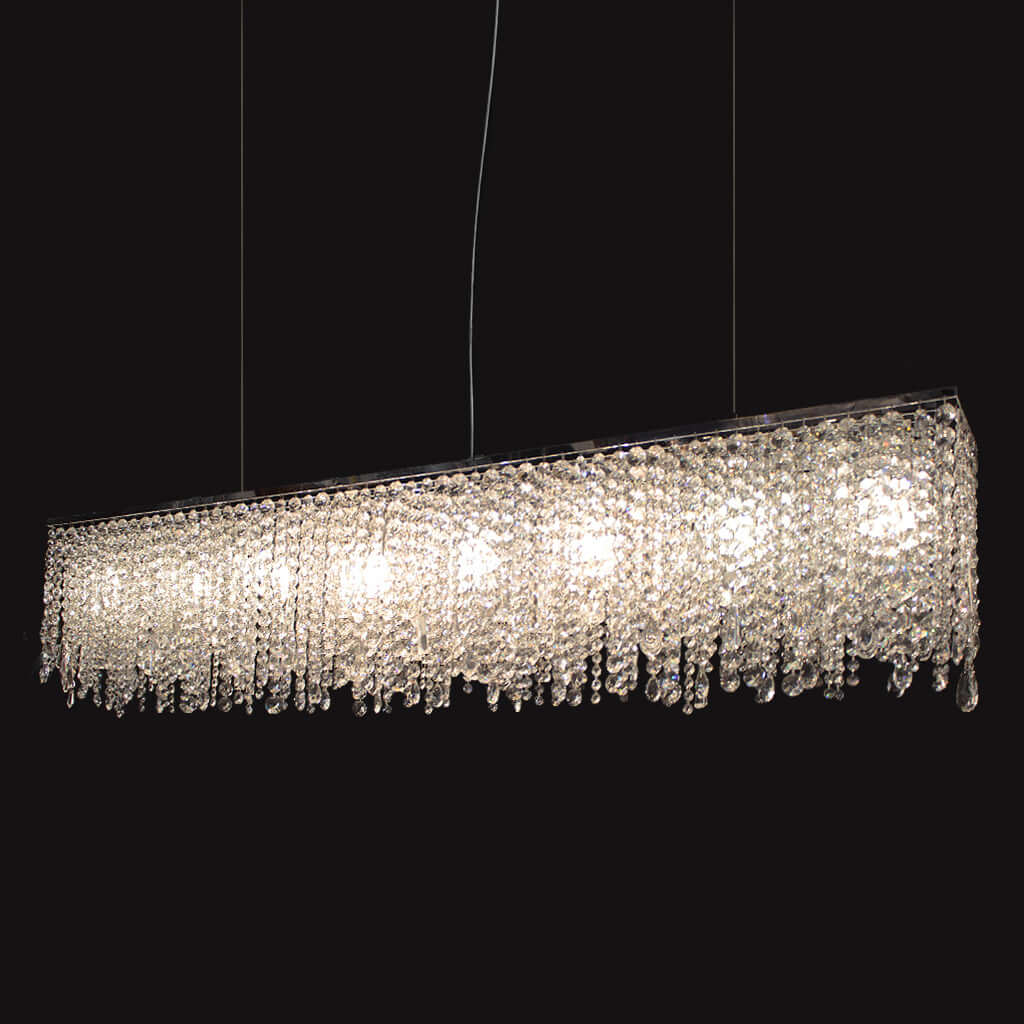 Linear crystal chandelier