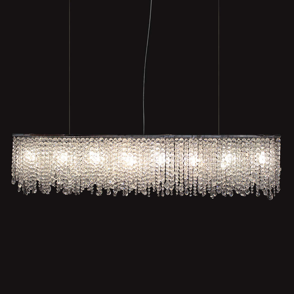 Linear crystal chandelier