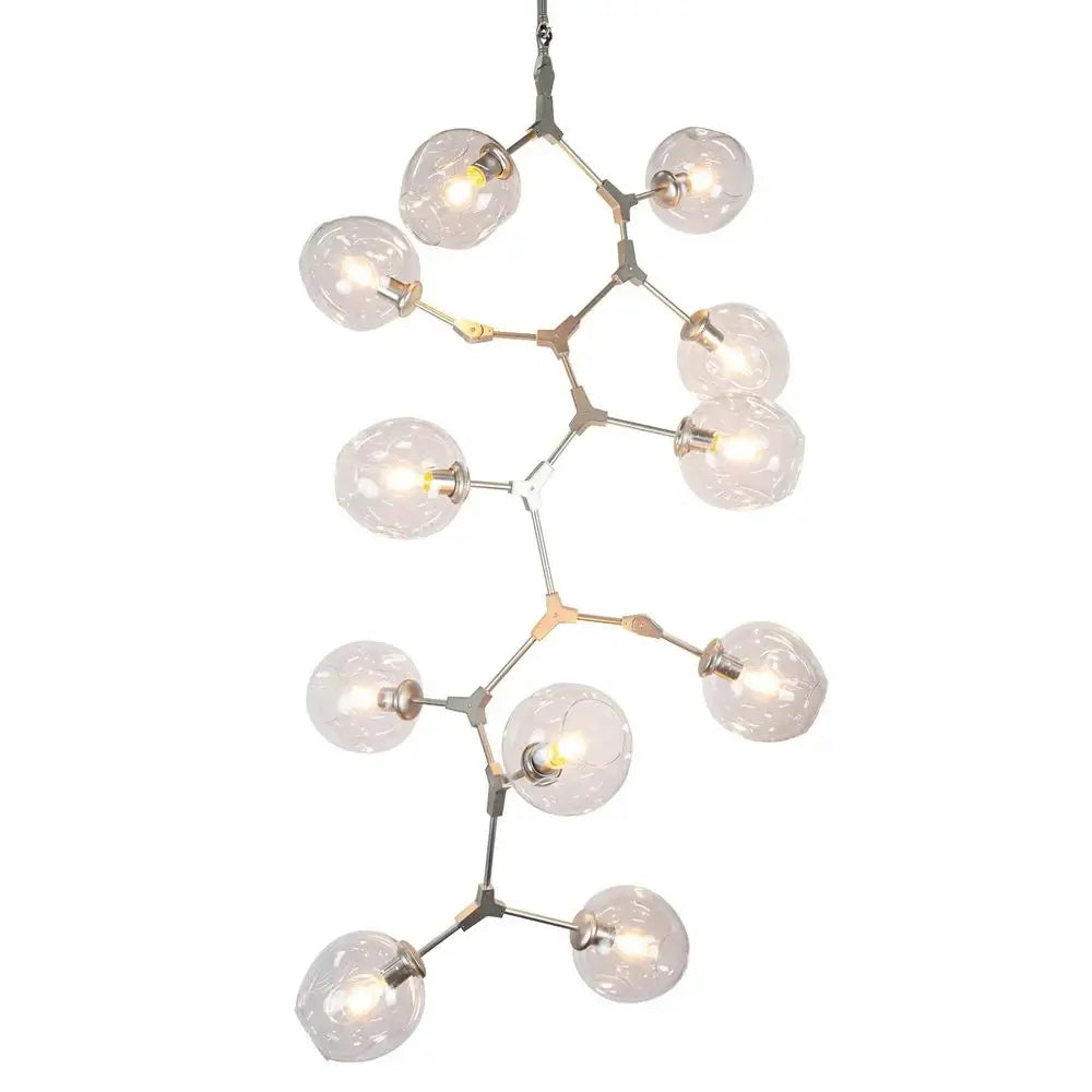 Modern chandelier with multiple glass bulbs on a white background