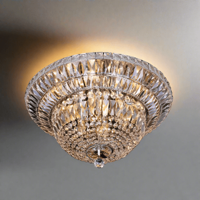 Flushmount crystal luxury ceiling light