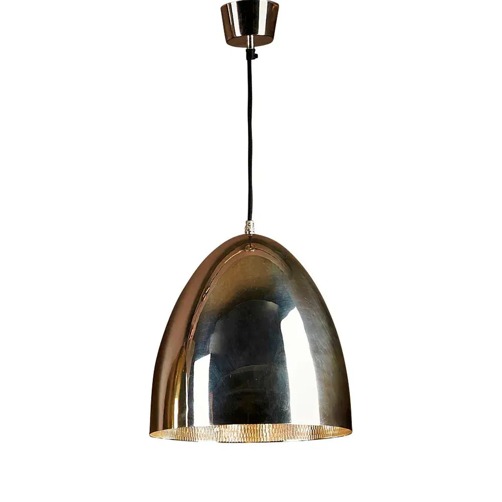 Silver nickel domed pendant light