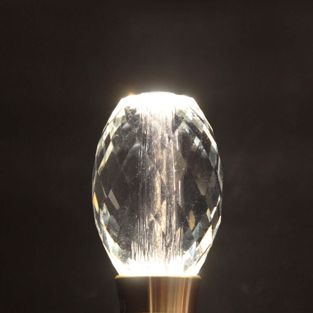 Crystal Faceted Oval LED E27 Light Bulb - 80D