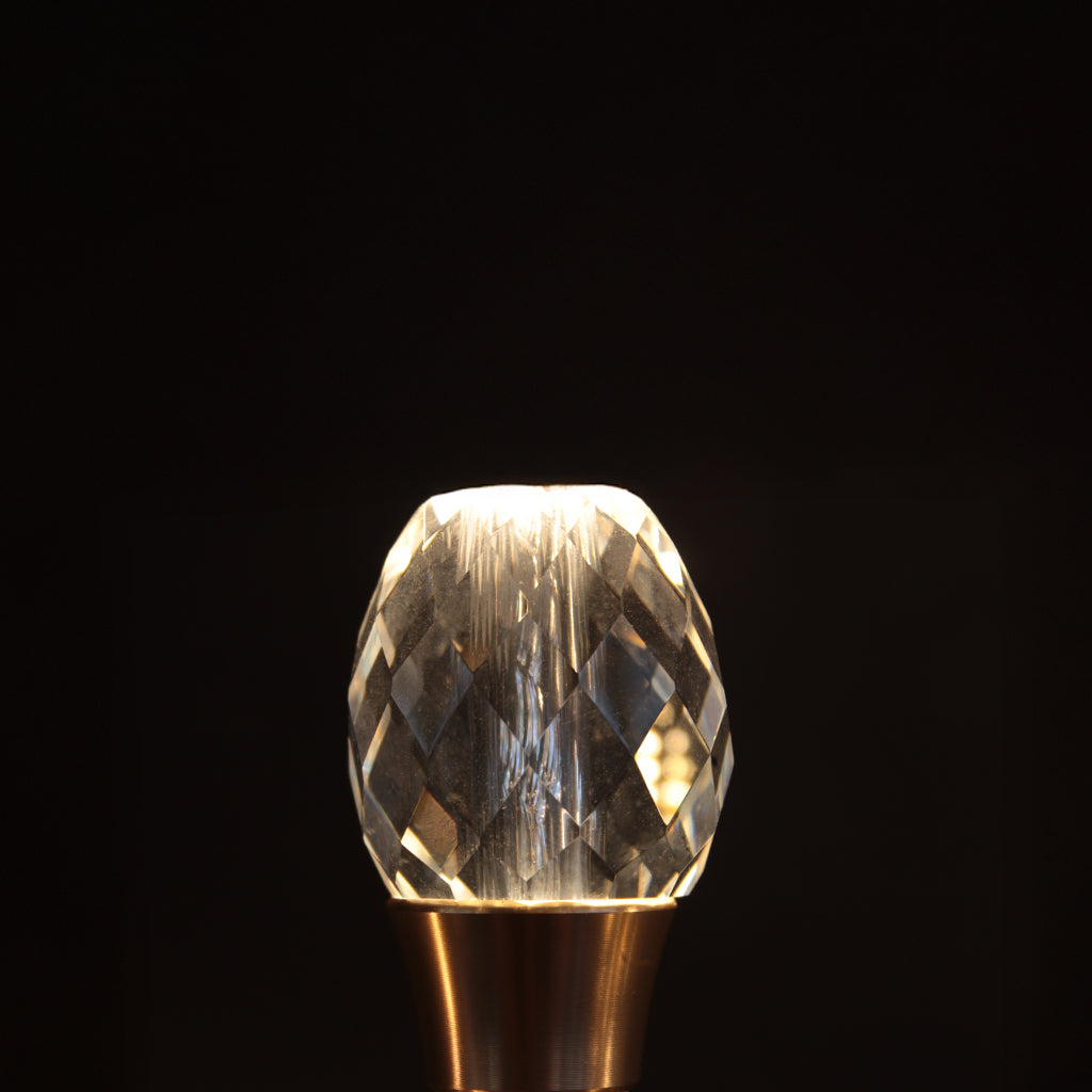 Crystal Faceted Oval LED E14 Light Bulb