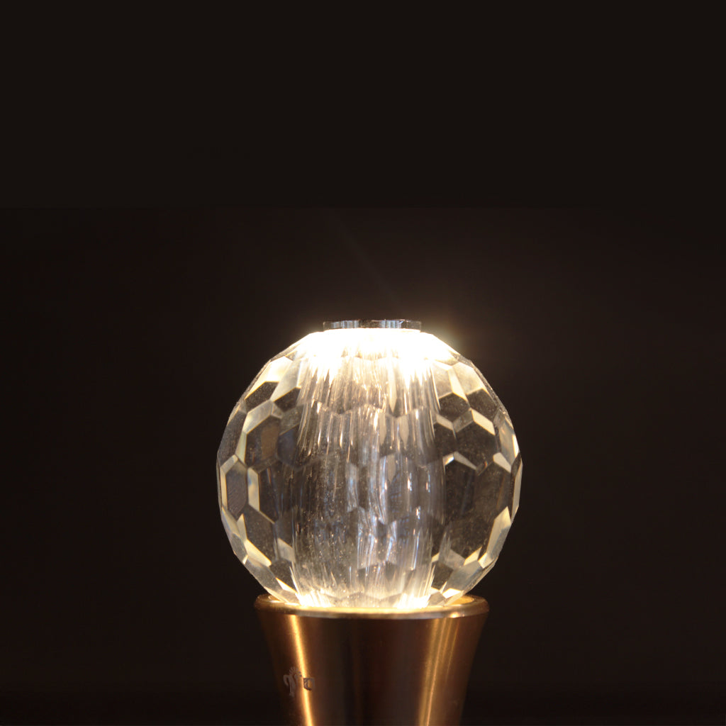 Crystal Round Faceted LED E14 Light Bulb