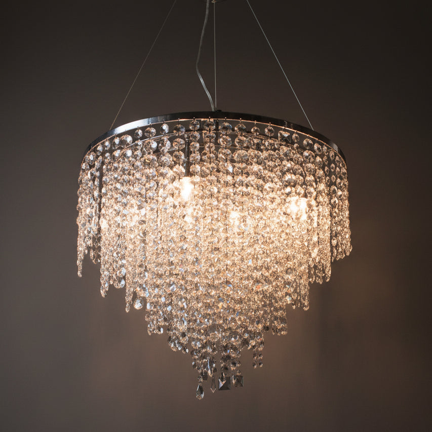 Crystal chandelier on dark background