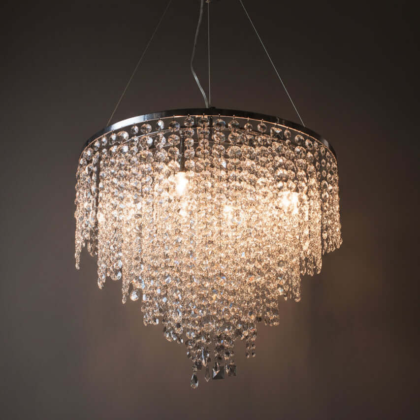 Crystal chandelier on dark background
