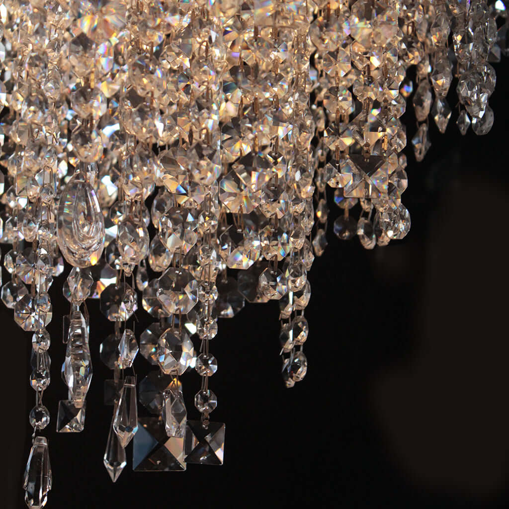 Crystal chandelier on dark background