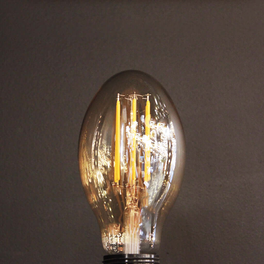 Eggplant Amber Glass 6W 2700K Dimmable LED E27 Light Bulb