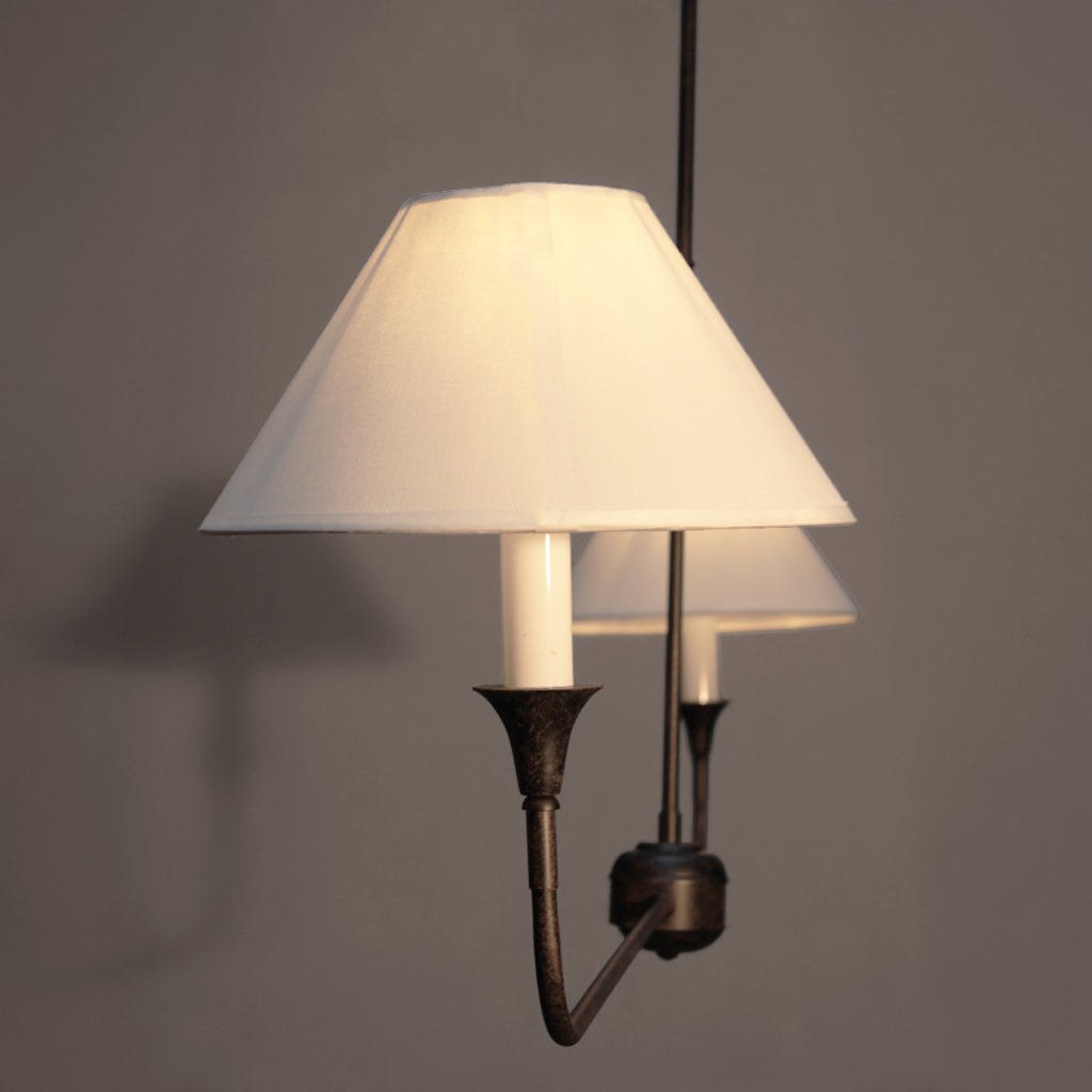 Linear pendant with fabric shades