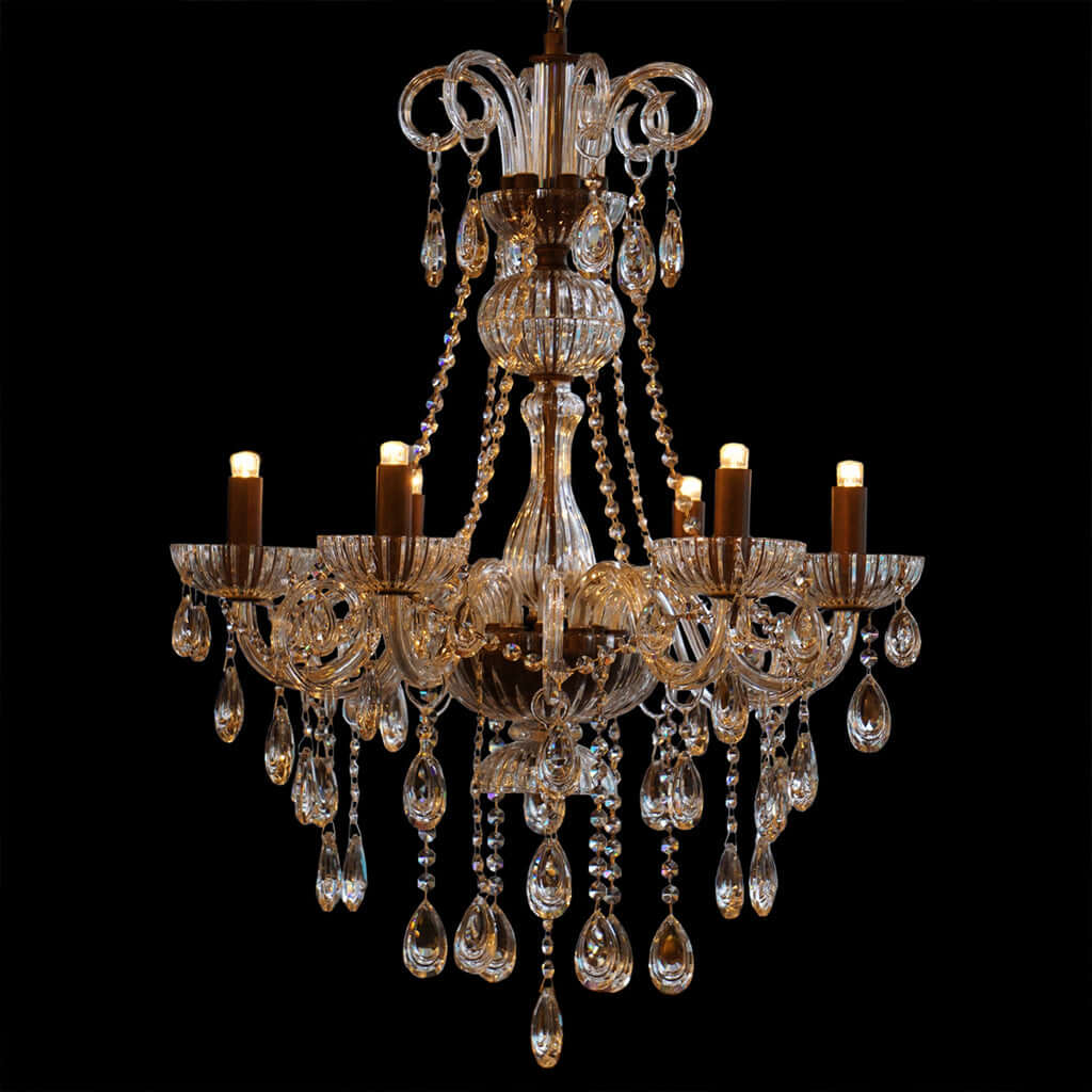 Champagne coloured crystal chandelier