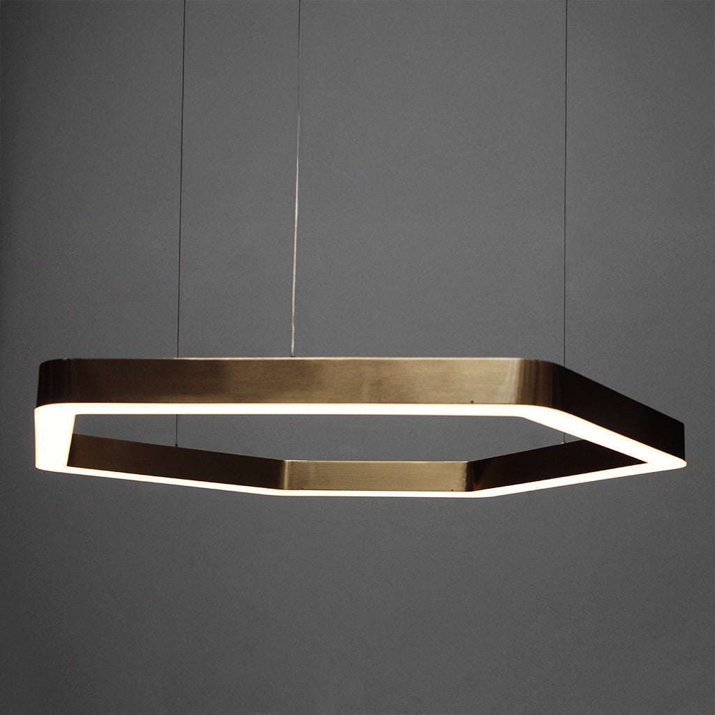 Hex Pendant Golden Nickel 1000mm Diameter Murano Plus Lighting NZ
