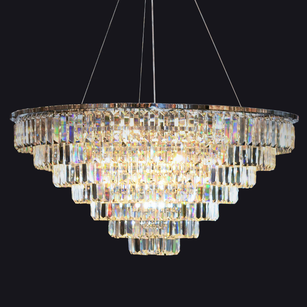 Crystal chandelier on a black background