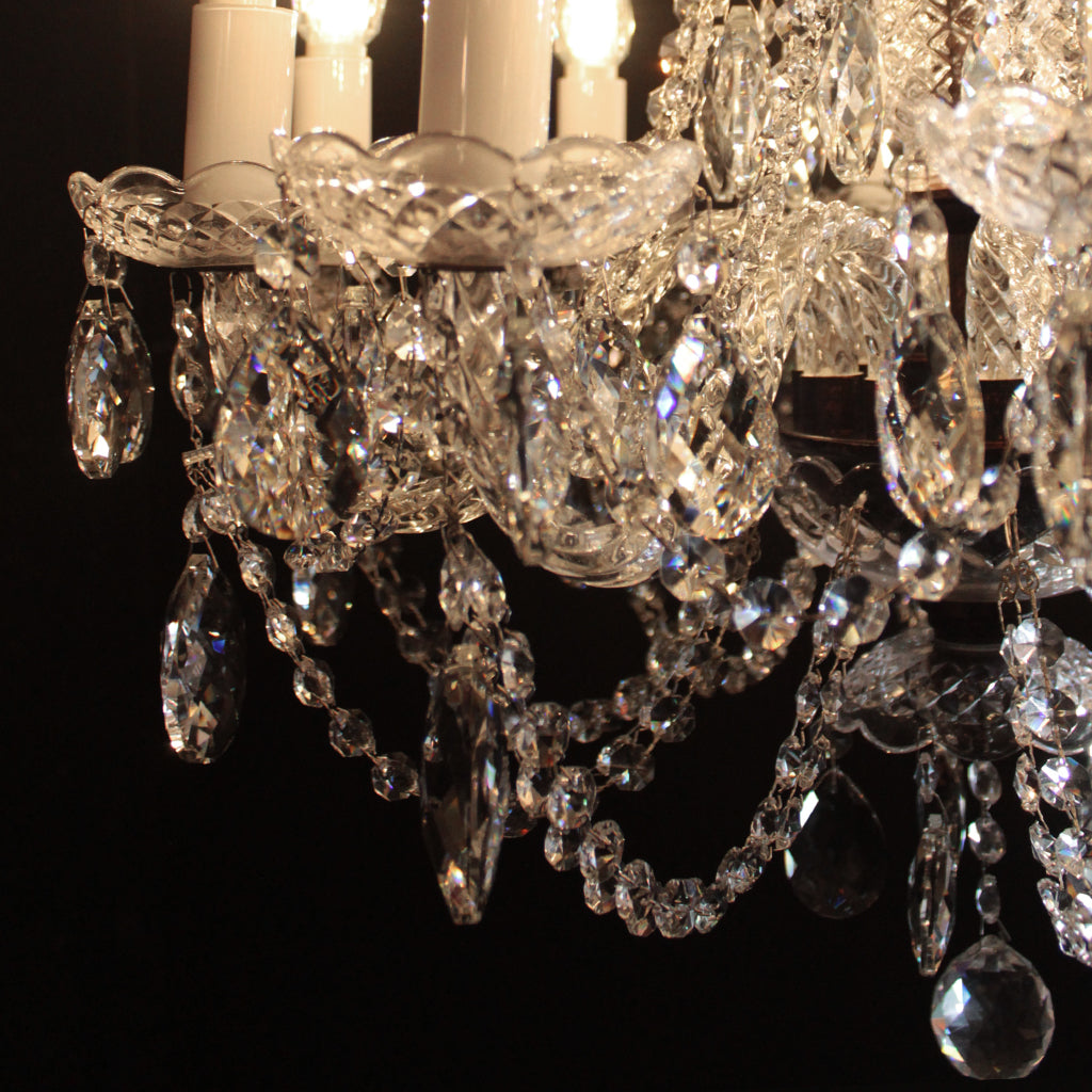 Crystal chandelier with black bronze accents