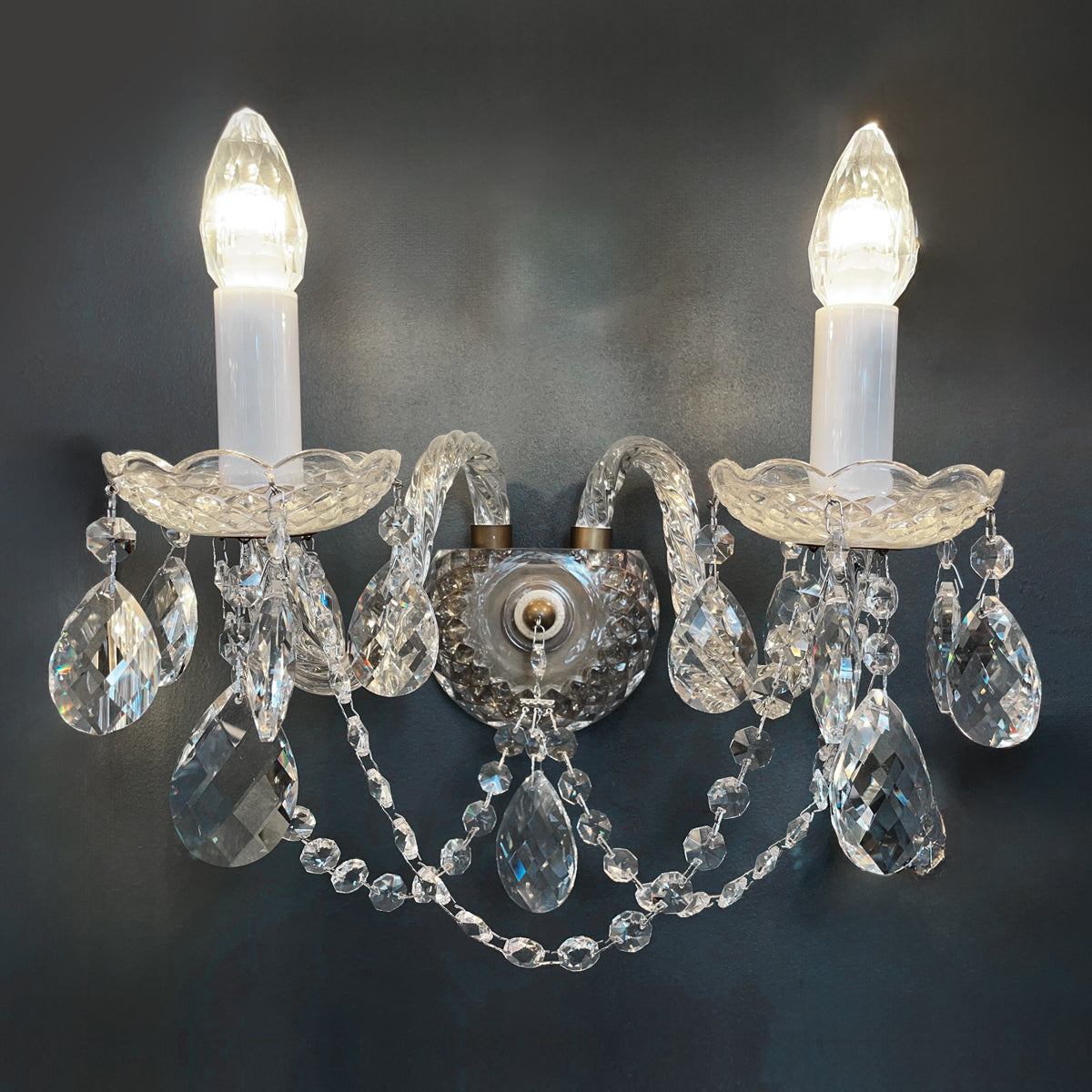 Crystal chandelier style wall light