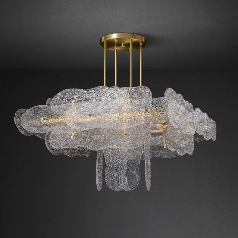 James Glass and Brass chandelier nz hand made