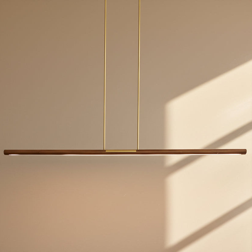 Kazine Walnut horizontal linear pendant_Murano Plus Lighting NZ