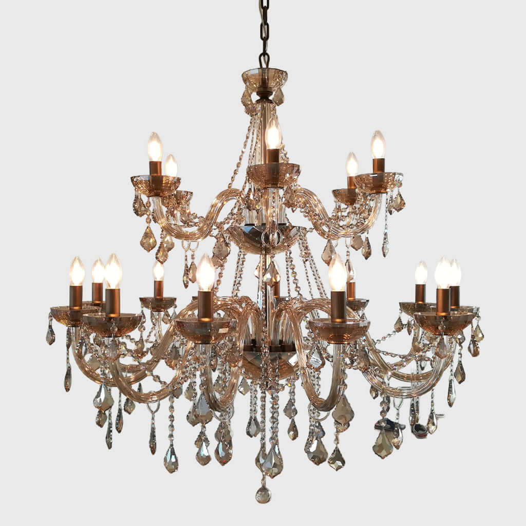 Champagne coloured crystal chandelier