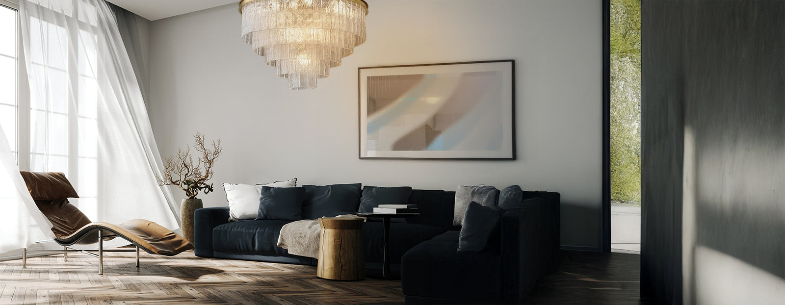 Murano Plus Abra chandelier contemporary design brass and handmade glass