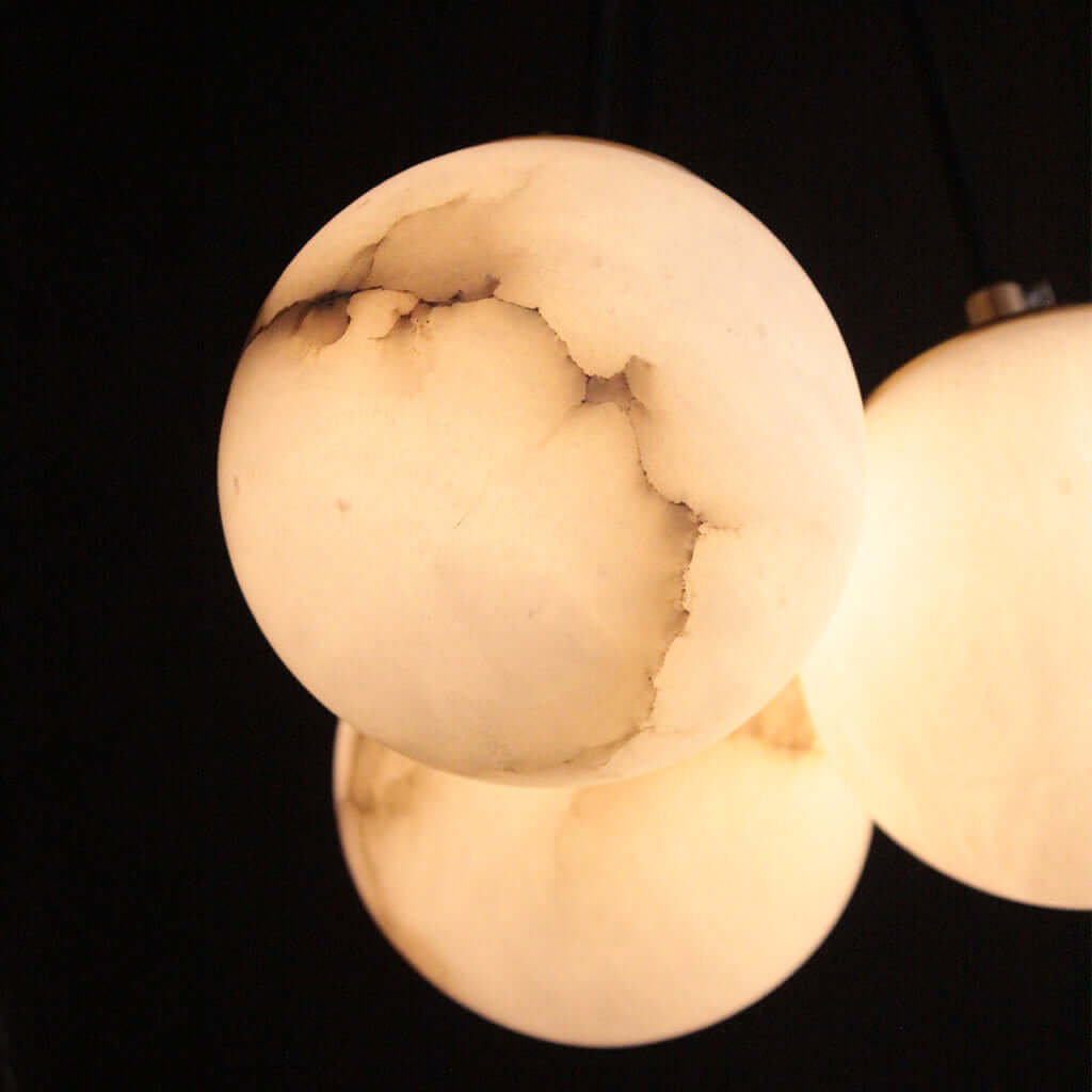 Close-up of a glowing marble globe