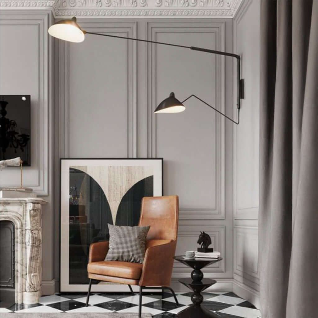 Double wall light Black Murano Plus NZ Papillion