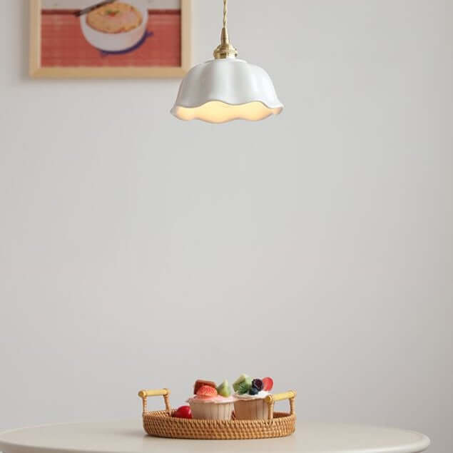 Ceramic white pendant light