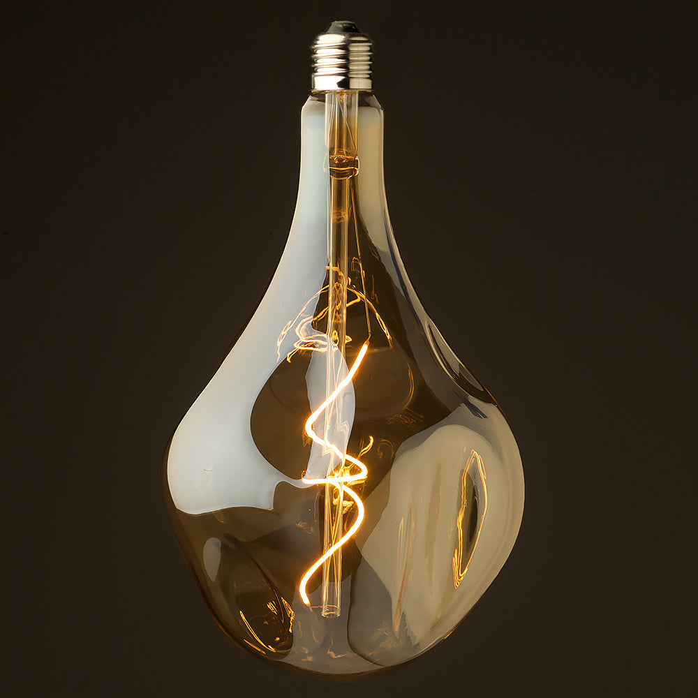 A165 Organic Shape Amber Glass E27 Light Bulb