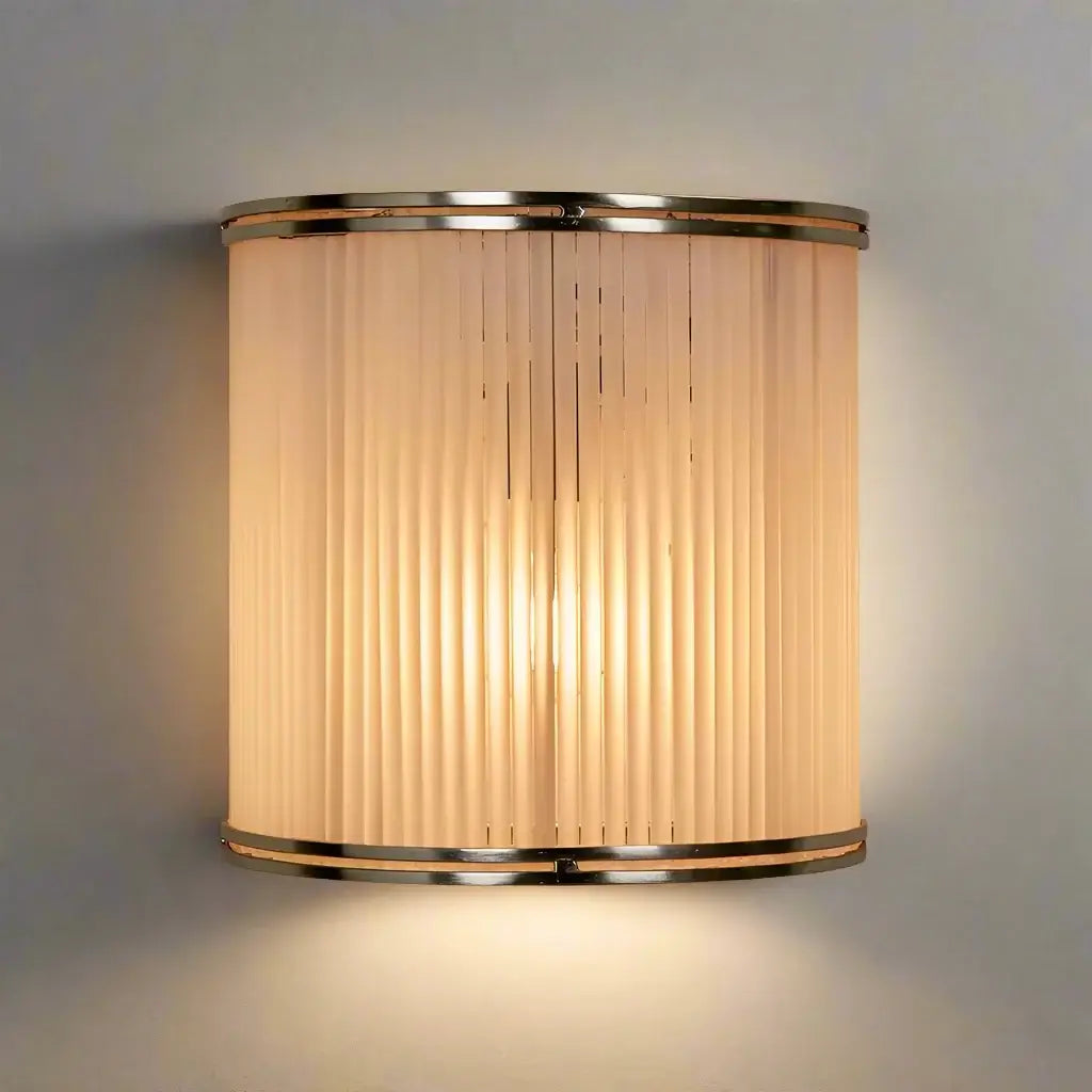 Nickel and frosted glass wall lamp NZ