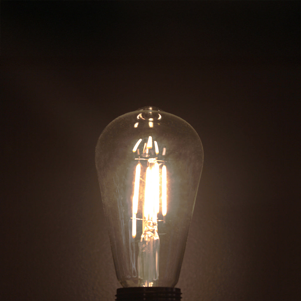 ST64 Clear Filament 4W 3000K LED Dimmable E27 Light Bulb