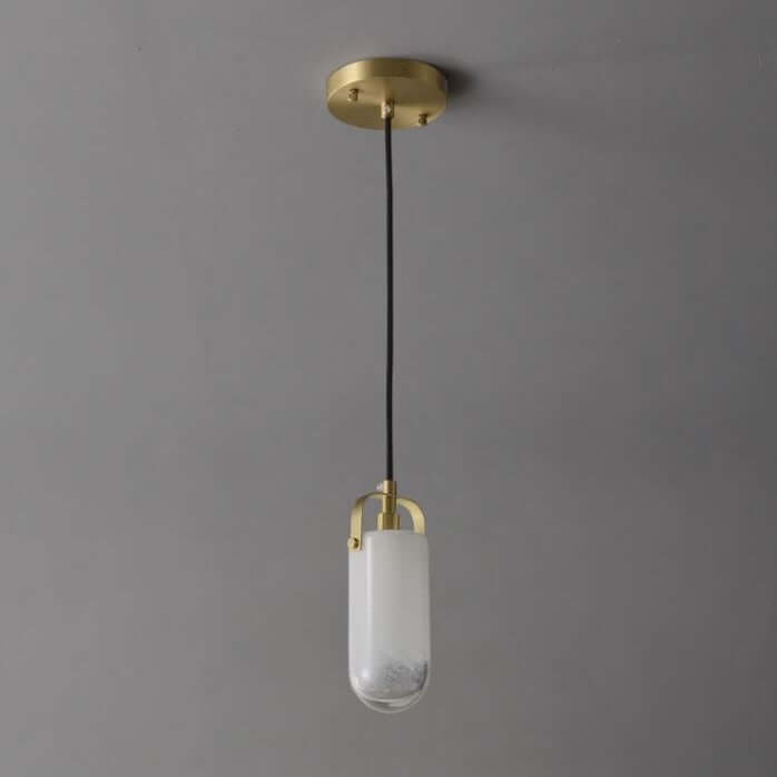 Handmade glass and brass pendant light