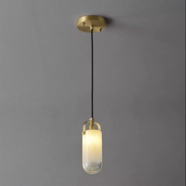 Gradient white and clear glass pendant light