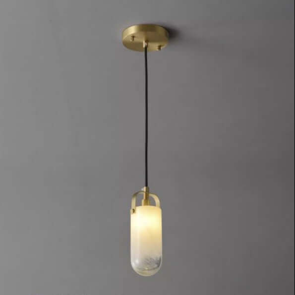 Gradient white and clear glass pendant light