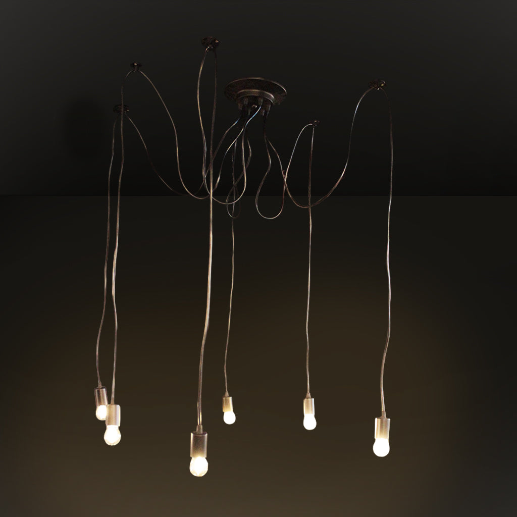 Spider Pendant 6 Light Black
