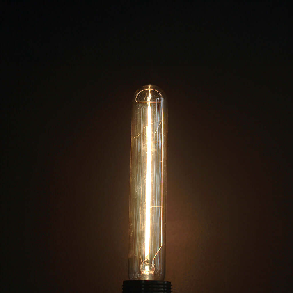T185 Amber Glass Straight Filament 4W 2200K LED Dimmable E27 Light Bulb