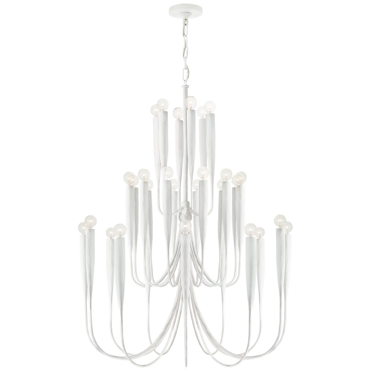 Acadia Large Chandelier in Plaster White