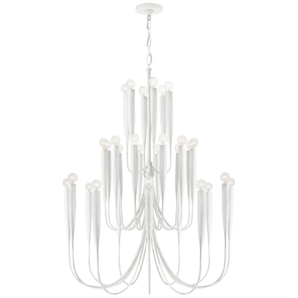 Acadia Large Chandelier in Plaster White