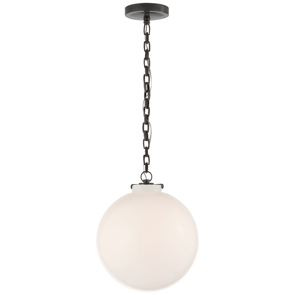 Katie Globe Pendant - White Glass