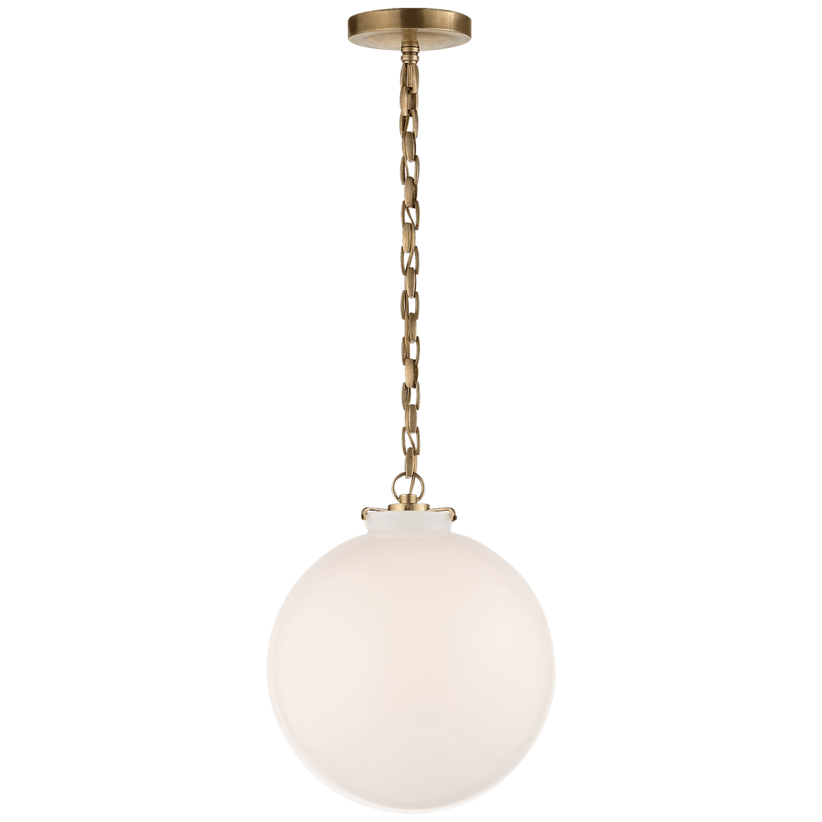 Katie Globe Pendant - White Glass