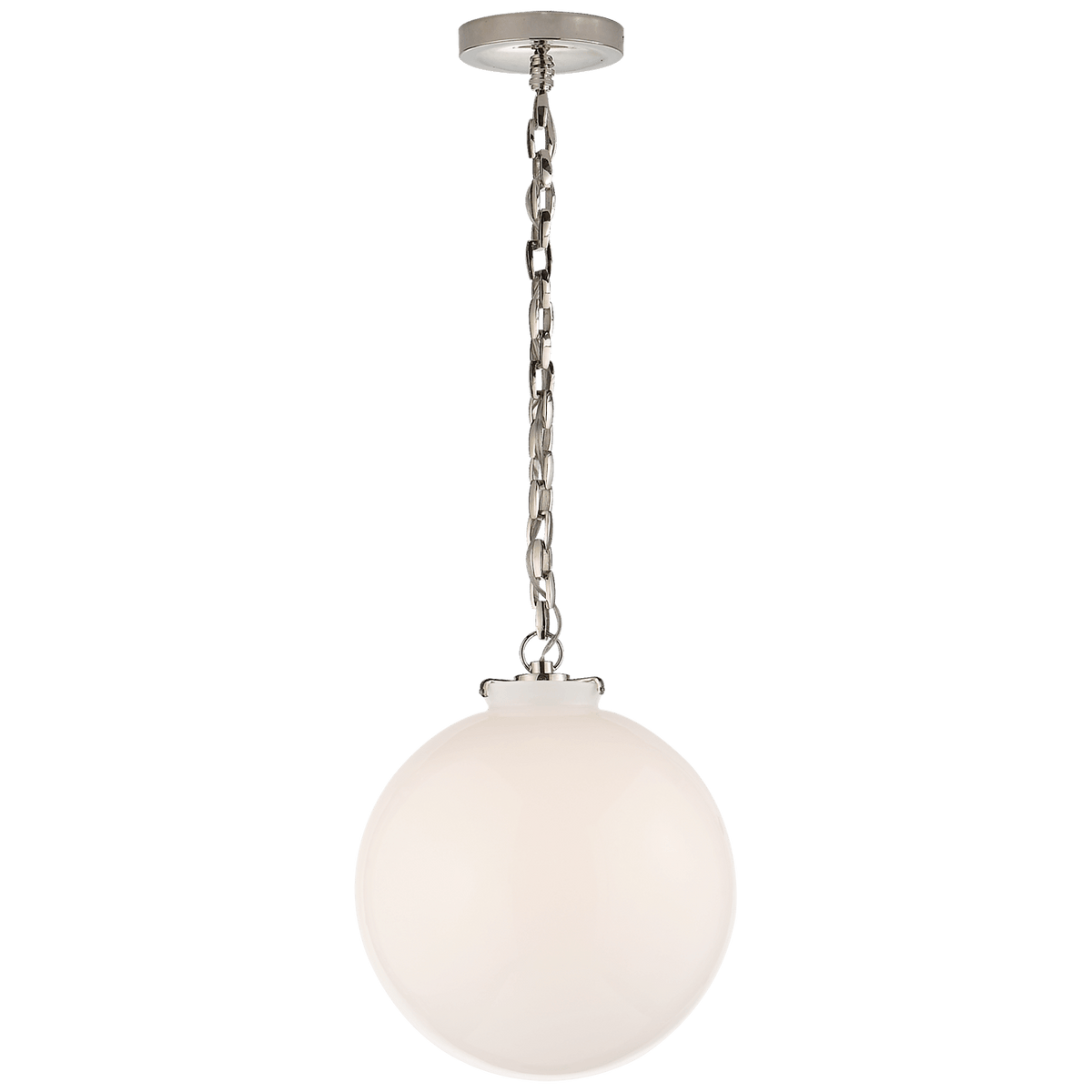 Katie Globe Pendant - White Glass