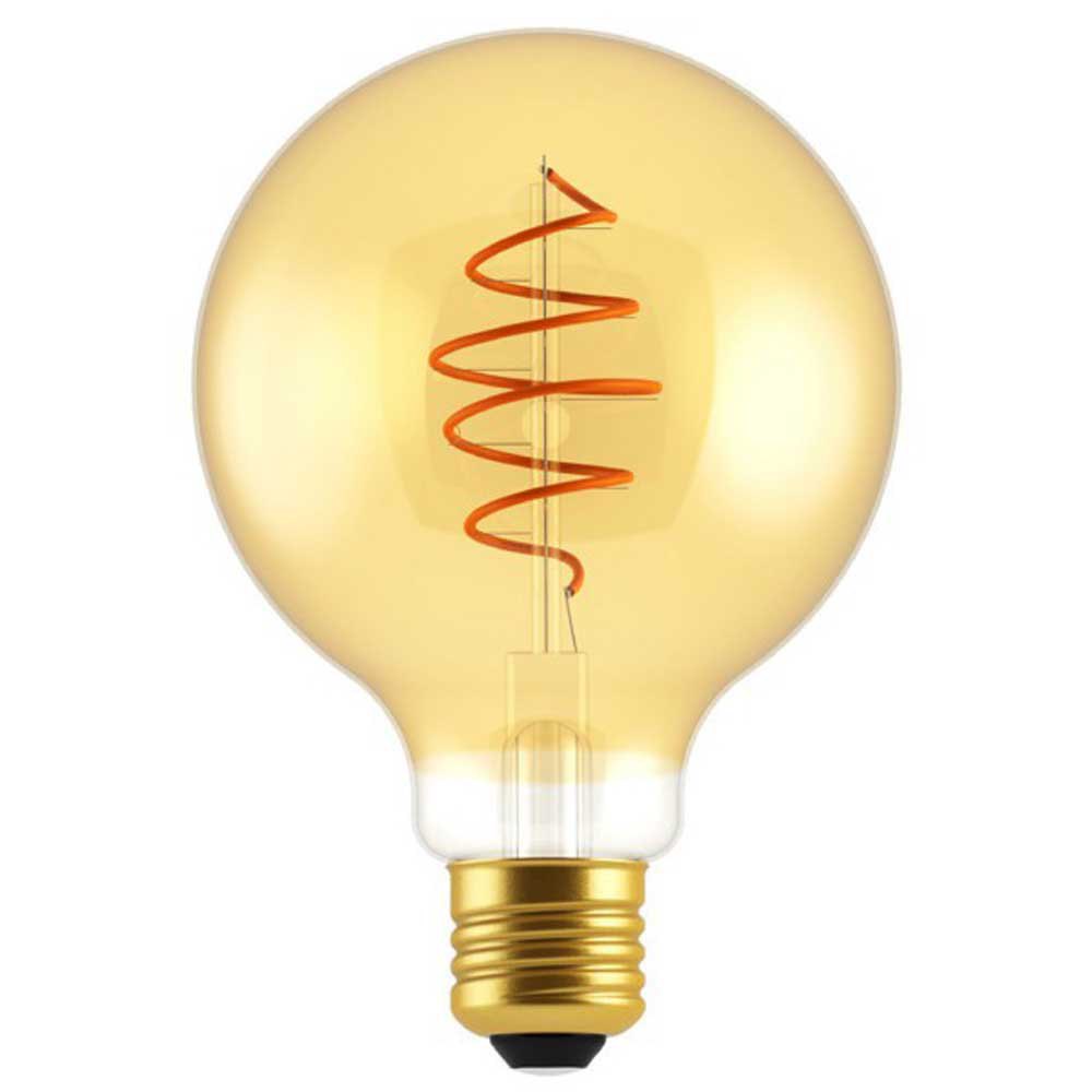 G95 Amber Glass Spiral Filament 4W 3000K Dimmable E27 Light Bulb