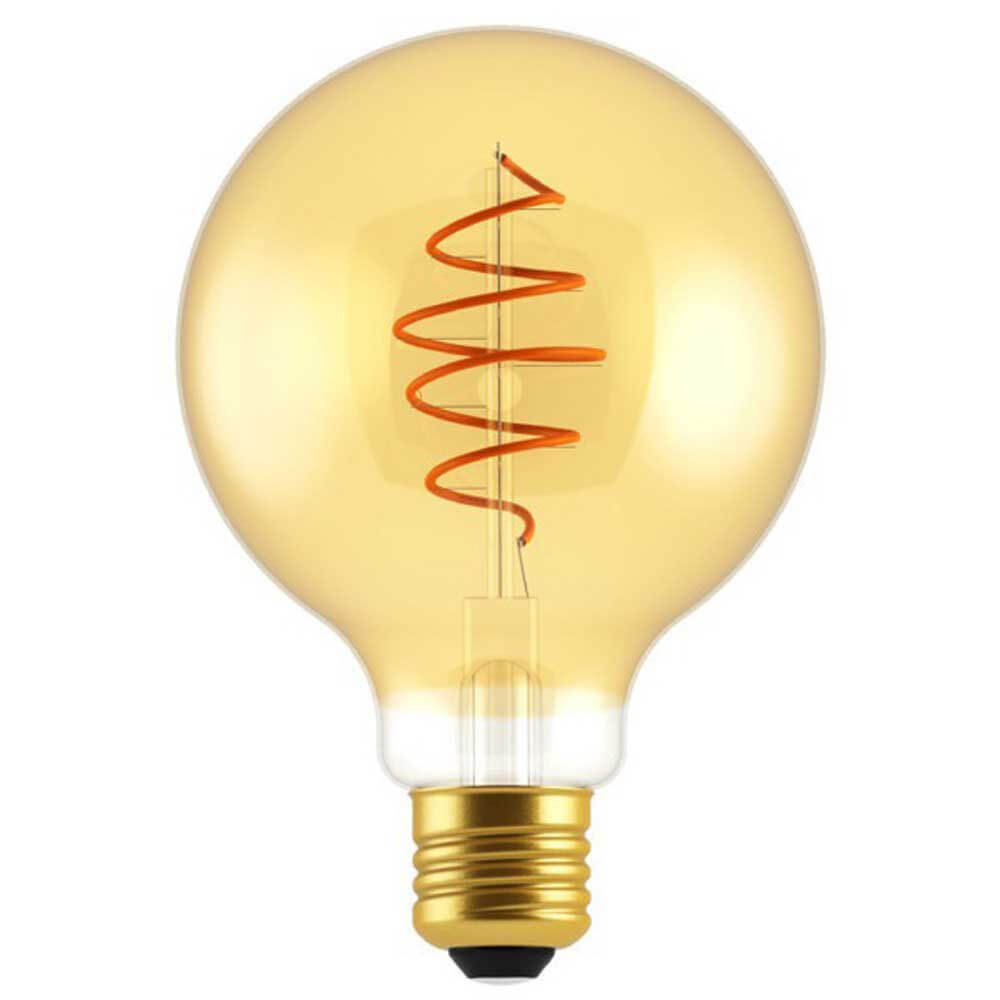 G95 Amber Glass Spiral Filament 4W 3000K Dimmable E27 Light Bulb