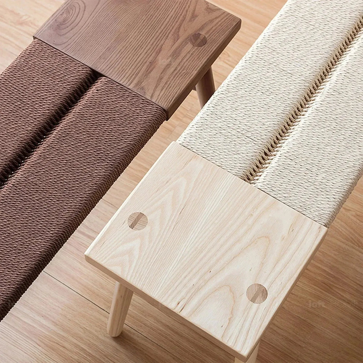 Japandi Rope Woven Dining Bench